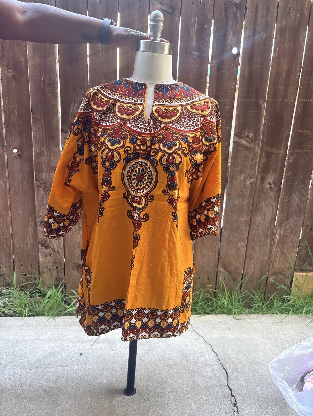 Bold Orange Ethnic Print Tunic - Picture 4 of 4